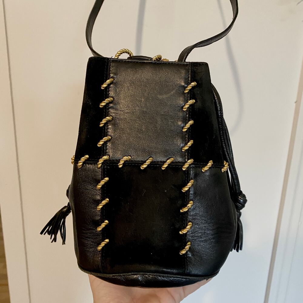 Salvatore Ferragamo Patchwork Small Bag Black Lea… - image 3